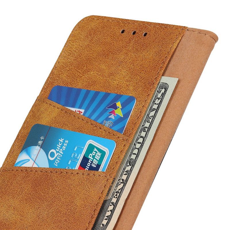 Etui Folio OnePlus Nord Brązowy Czarny Dwoina W Stylu Vintage Etui Ochronne