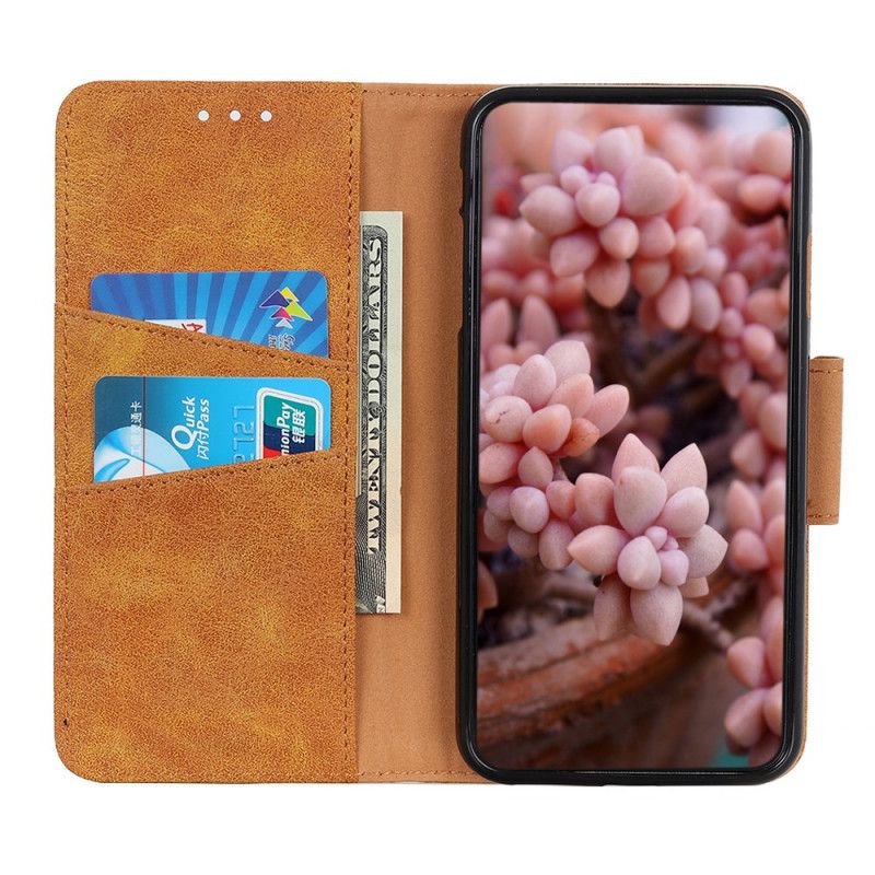 Etui Folio OnePlus Nord Brązowy Czarny Dwoina W Stylu Vintage Etui Ochronne