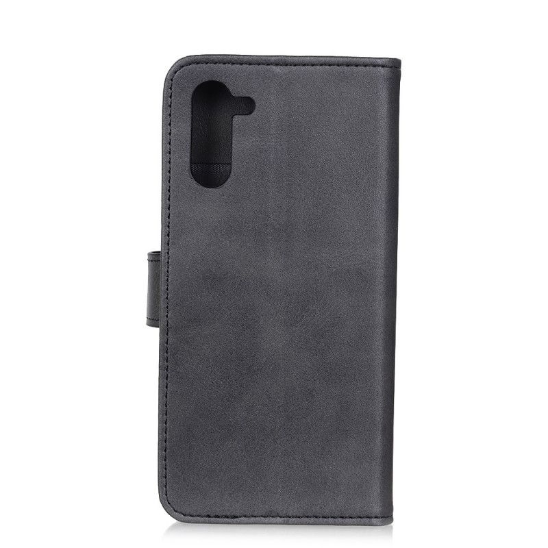 Etui Folio OnePlus Nord Czerwony Czarny Efekt Skóry Matowej Retro Etui Ochronne