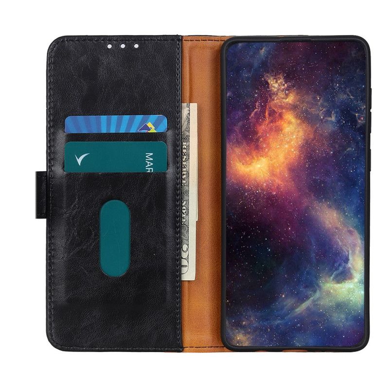 Etui Folio OnePlus Nord Czerwony Czarny Elegancja W Stylu Khazneh Ze Skóry