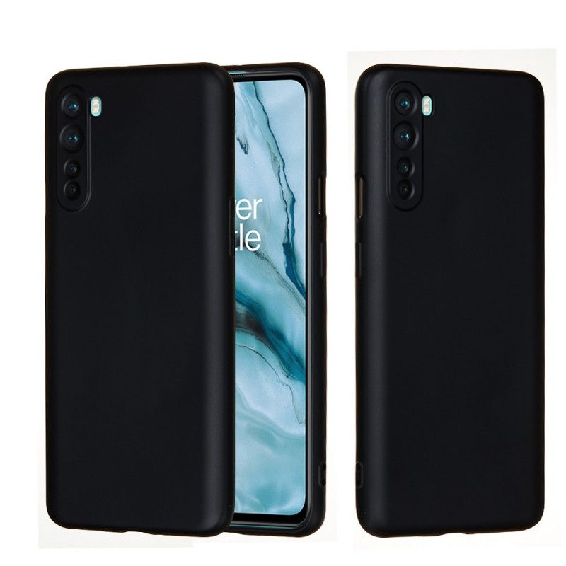 Etui OnePlus Nord Czerwony Czarny Płynny Silikon Z Paskiem Etui Ochronne