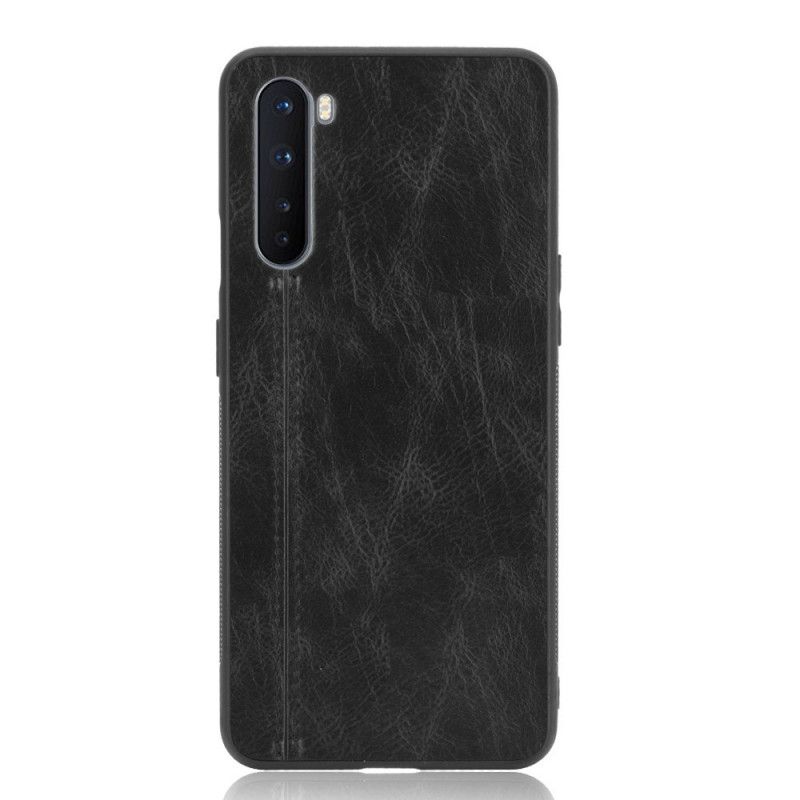 Etui OnePlus Nord Czerwony Czarny Szwy W Stylu Skóry