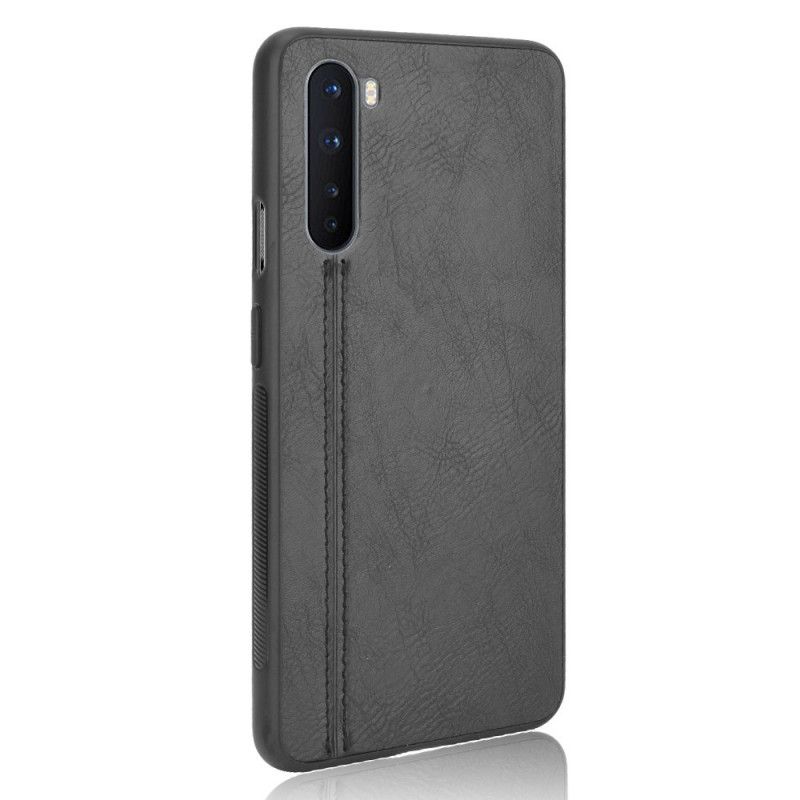 Etui OnePlus Nord Czerwony Czarny Szwy W Stylu Skóry