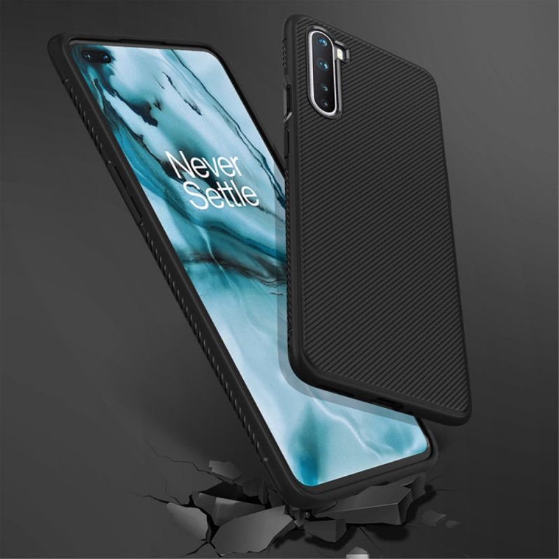 Etui OnePlus Nord Granatowy Czarny Skośny Serial Jazzowy