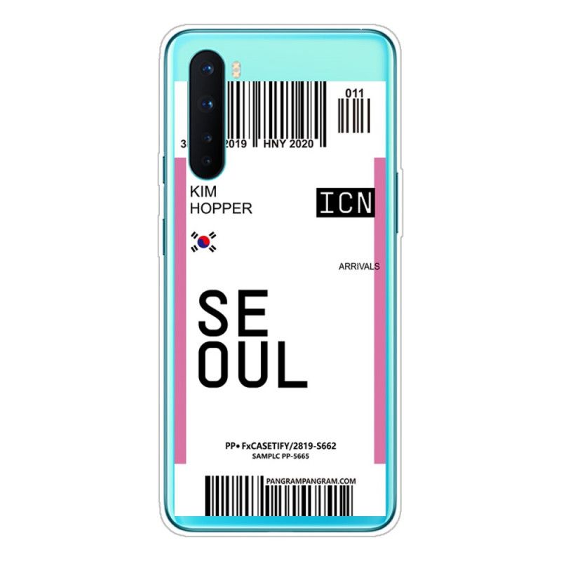 Etui OnePlus Nord Różowy Magenta Karta Pokładowa Do Seulu Etui Ochronne