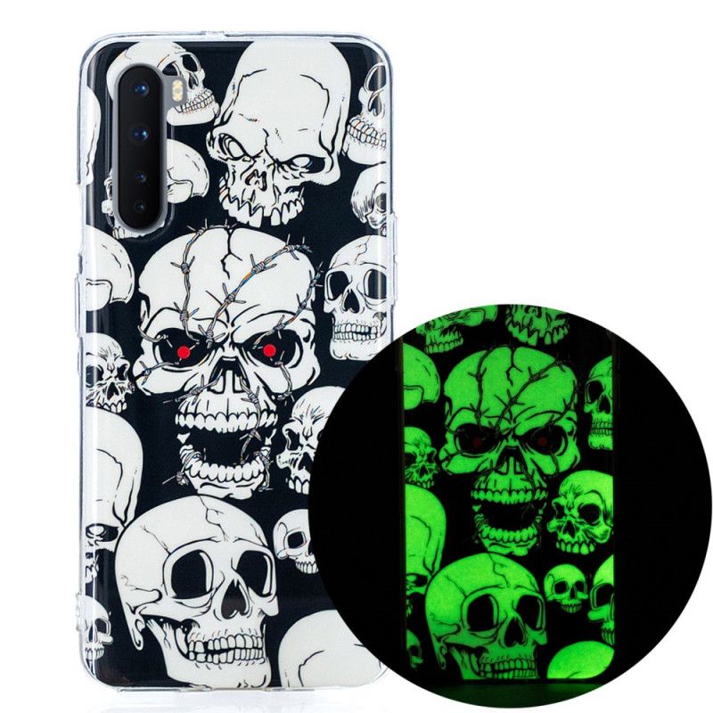 Etui OnePlus Nord Uwaga Fluorescencyjne Czaszki Etui Ochronne