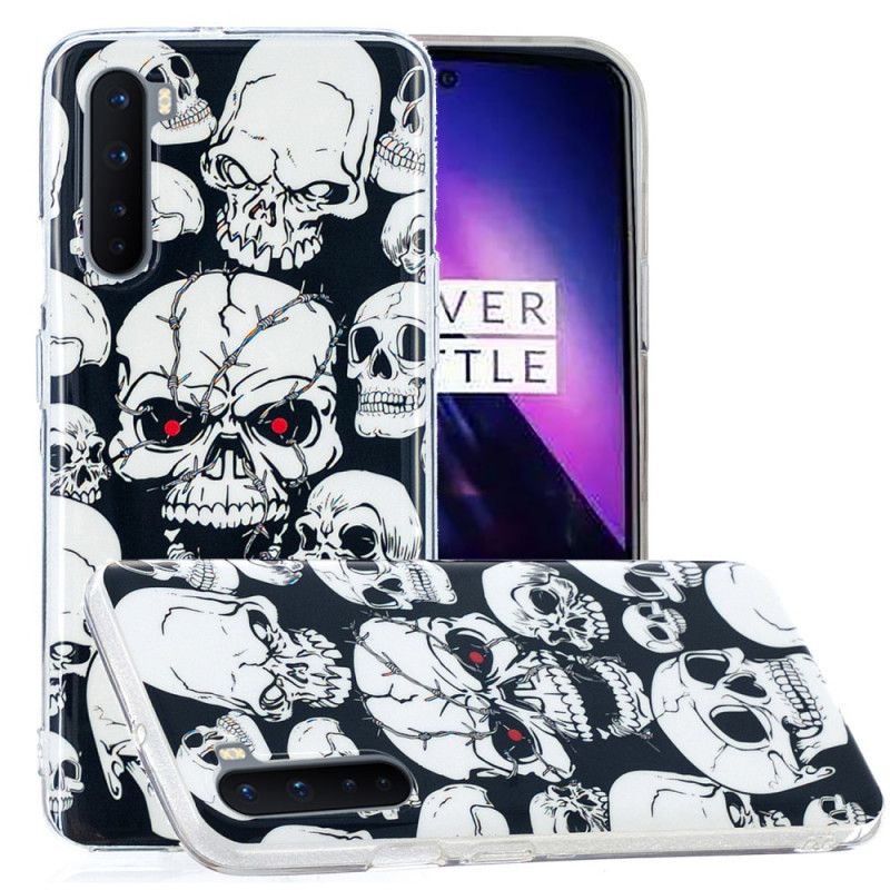 Etui OnePlus Nord Uwaga Fluorescencyjne Czaszki Etui Ochronne