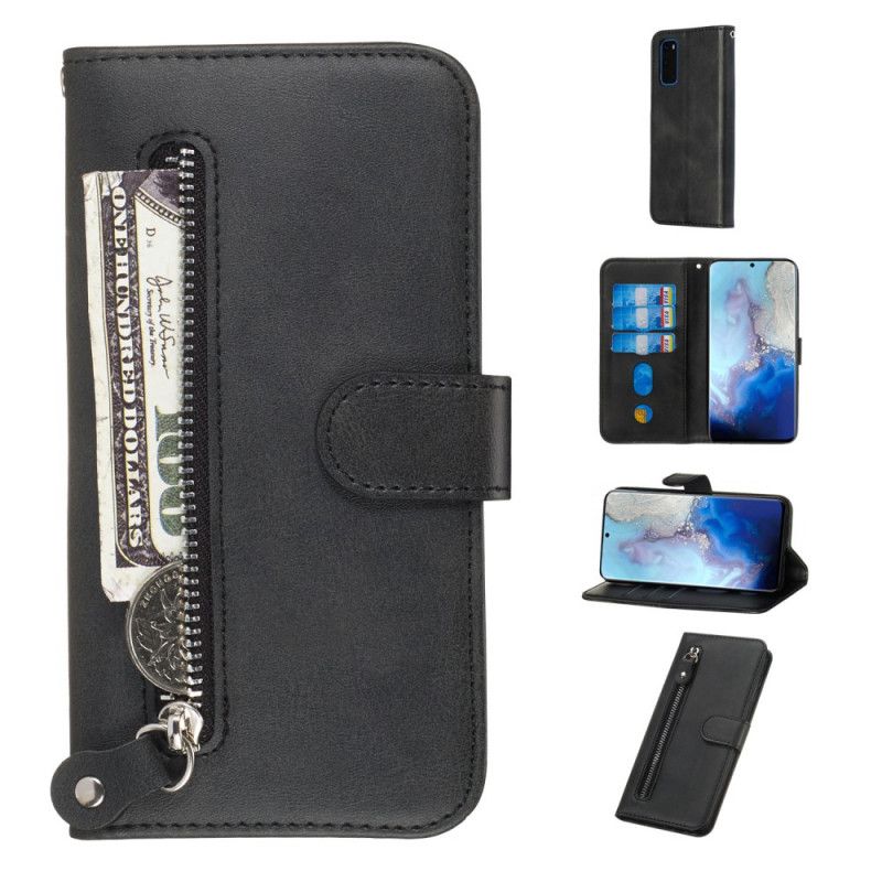 Etui Folio Samsung Galaxy S20 Ciemnoniebieski Portmonetka Na Monety Vintage Etui Ochronne