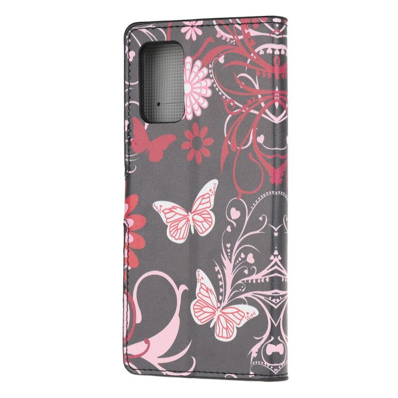 Etui Folio Samsung Galaxy S20 Czarny Motyle I Kwiaty