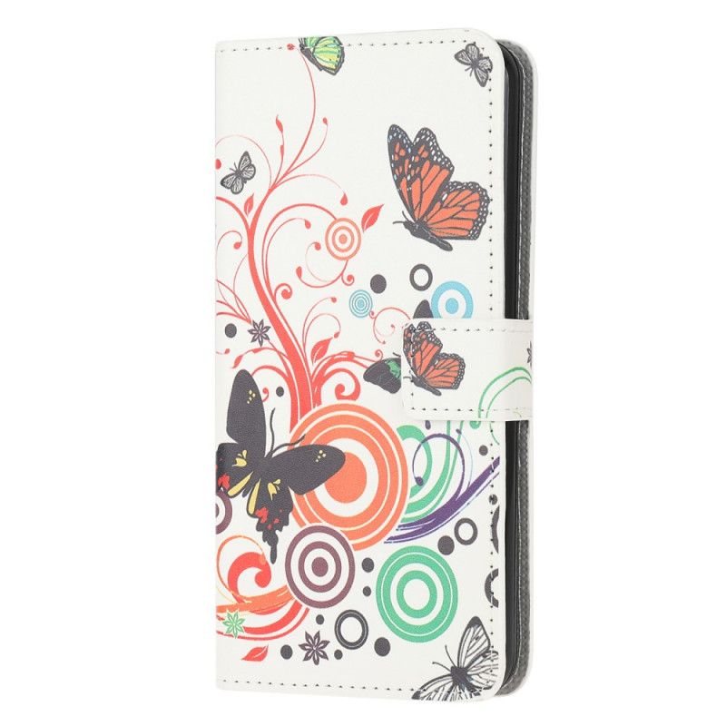 Etui Folio Samsung Galaxy S20 Czarny Motyle I Kwiaty