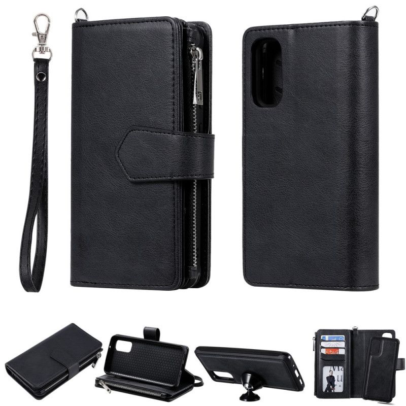 Etui Folio Samsung Galaxy S20 Czerwony Czarny Zdejmowane Etui Z Portfelem