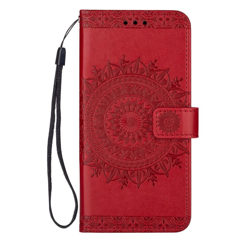 Etui Folio Samsung Galaxy S20 Czerwony Szary Niezwykła Mandala Ze Stringami Etui Ochronne