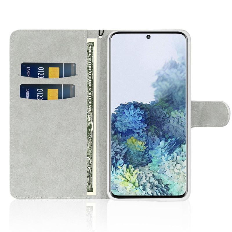 Etui Folio Samsung Galaxy S20 Granatowy Czarny Projekt Brokatu Etui Ochronne