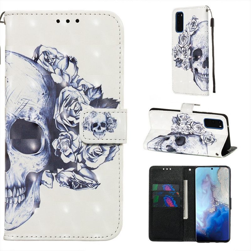 Etui Folio Samsung Galaxy S20 Kwiecista Czaszka Etui Ochronne