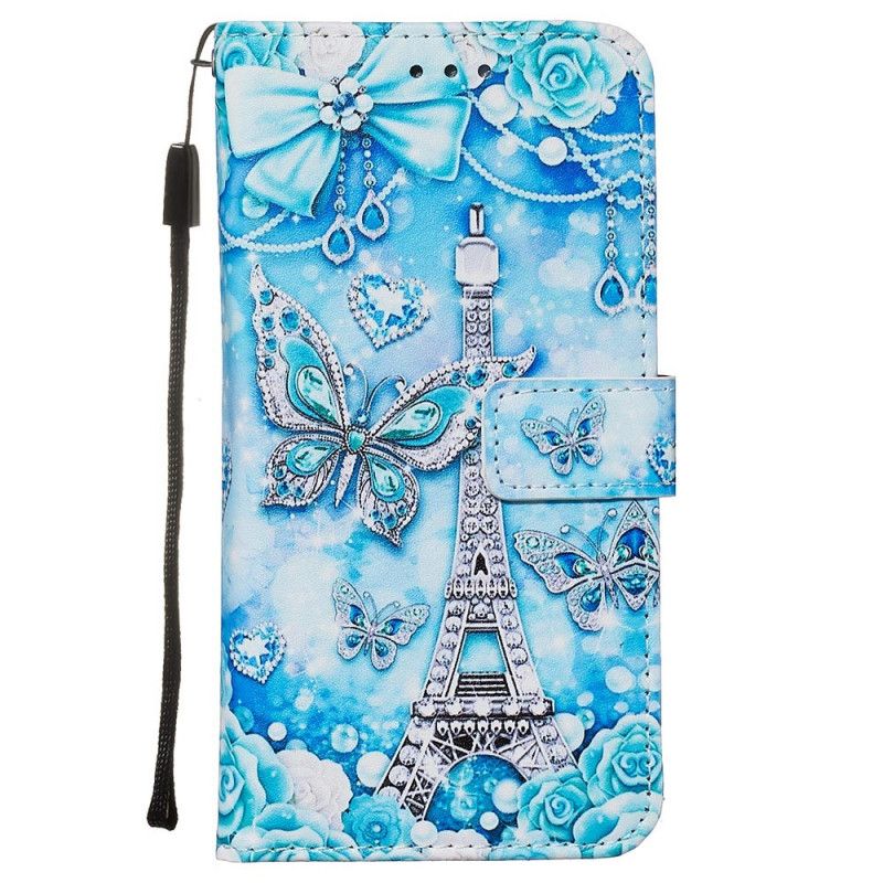 Etui Folio Samsung Galaxy S20 Motyle Wieży Eiffla Z Paskiem Etui Ochronne