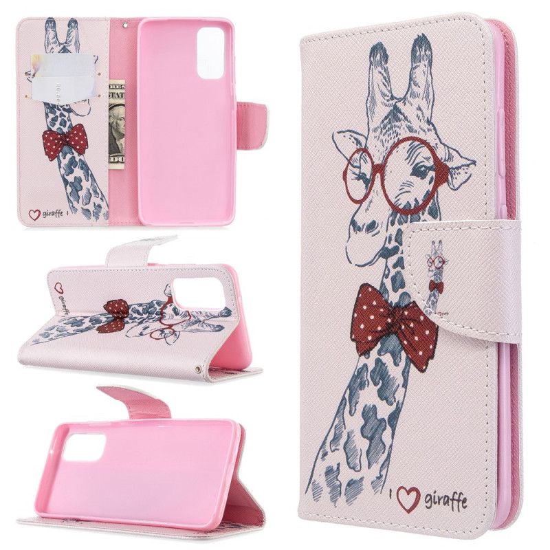 Etui Folio Samsung Galaxy S20 Nerd Żyrafa Etui Ochronne