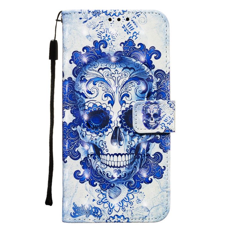 Etui Folio Samsung Galaxy S20 Niebieska Czaszka Etui Ochronne