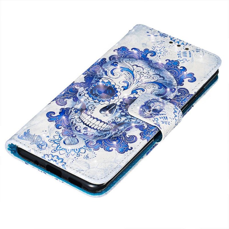 Etui Folio Samsung Galaxy S20 Niebieska Czaszka Etui Ochronne