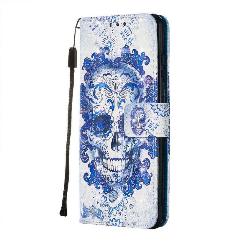 Etui Folio Samsung Galaxy S20 Niebieska Czaszka Etui Ochronne