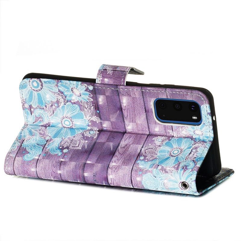 Etui Folio Samsung Galaxy S20 Niebieskie Kwiaty