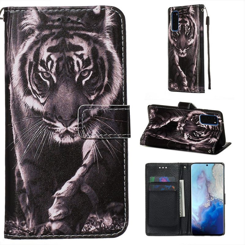 Etui Folio Samsung Galaxy S20 Nocny Tygrys Etui Ochronne