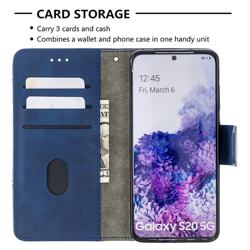 Etui Folio Samsung Galaxy S20 Szary Biały Klasyczny Efekt Skóry Krokodyla