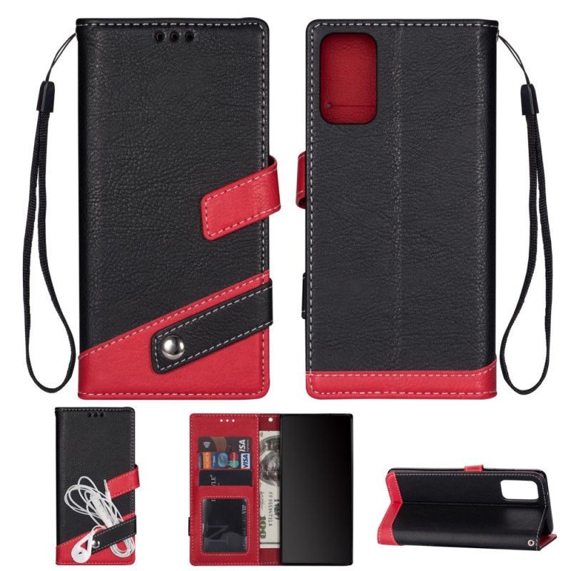 Etui Folio Samsung Galaxy S20 Szary Czarny Dwukolorowy Uchwyt Na Słuchawki Etui Ochronne