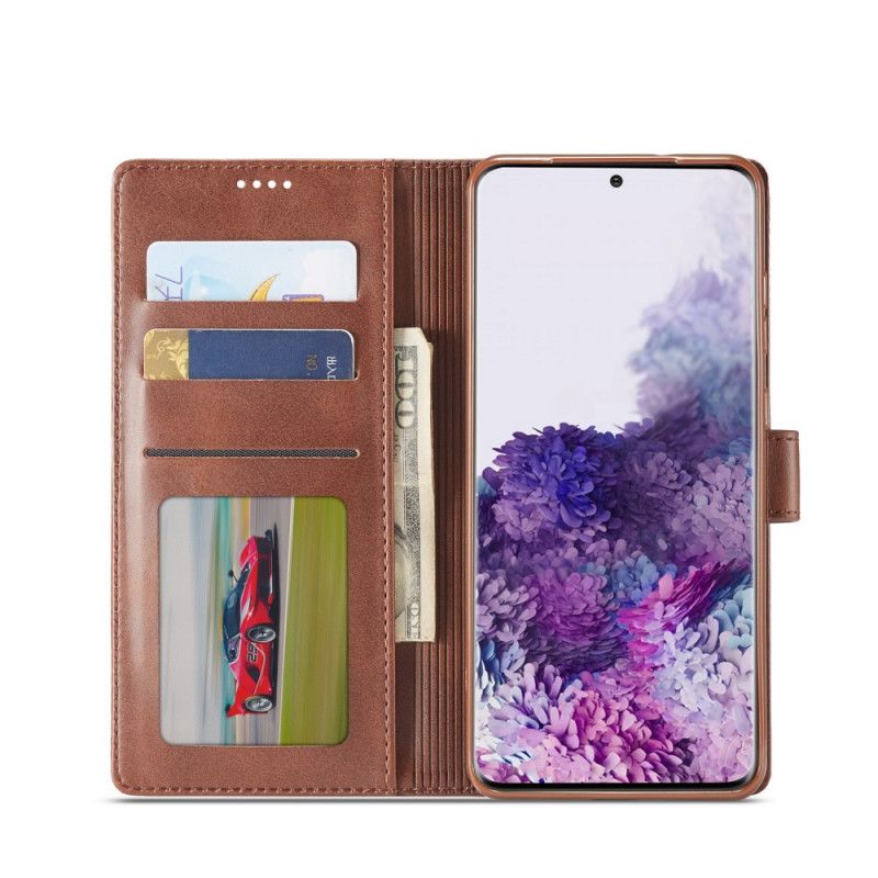 Etui Folio Samsung Galaxy S20 Szary Czarny Lc.Imeeke Efekt Skóry