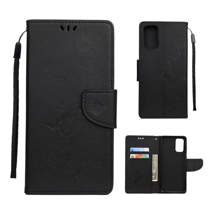 Etui Folio Samsung Galaxy S20 Szary Czarny Tylko Motyle Ze Stringami Etui Ochronne