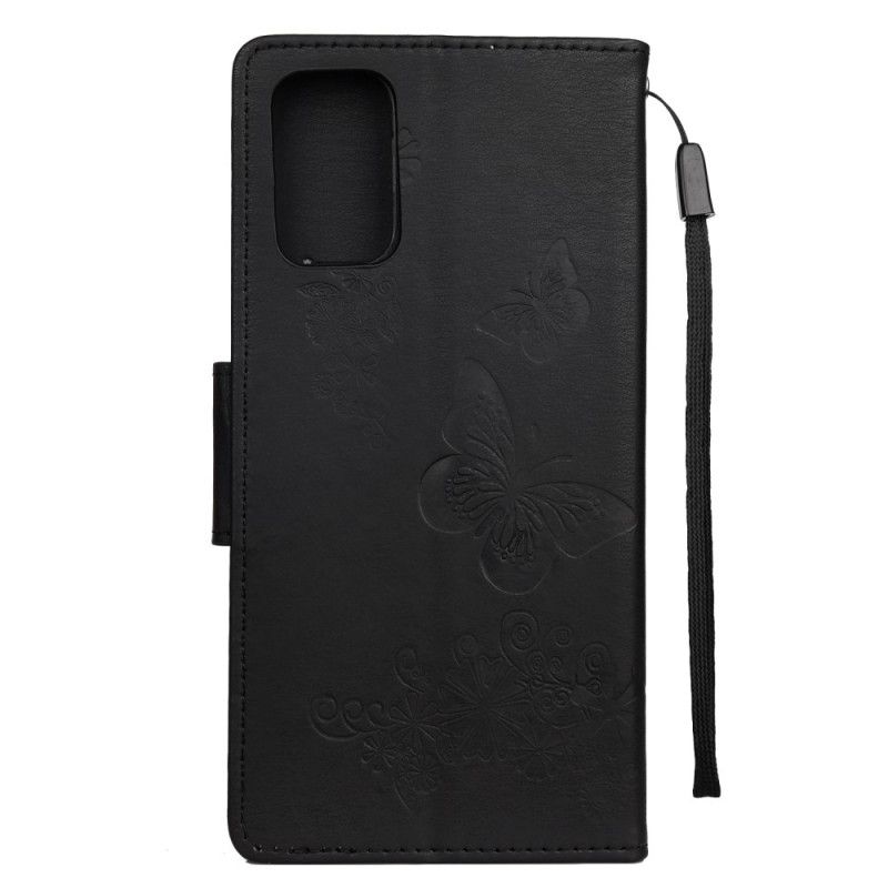 Etui Folio Samsung Galaxy S20 Szary Czarny Tylko Motyle Ze Stringami Etui Ochronne