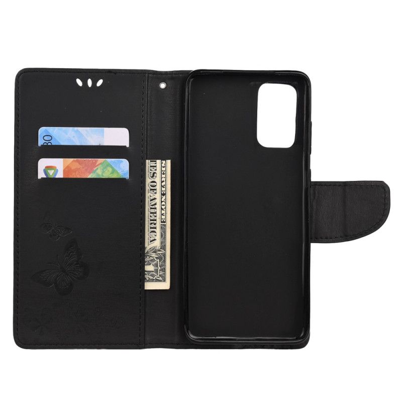 Etui Folio Samsung Galaxy S20 Szary Czarny Tylko Motyle Ze Stringami Etui Ochronne