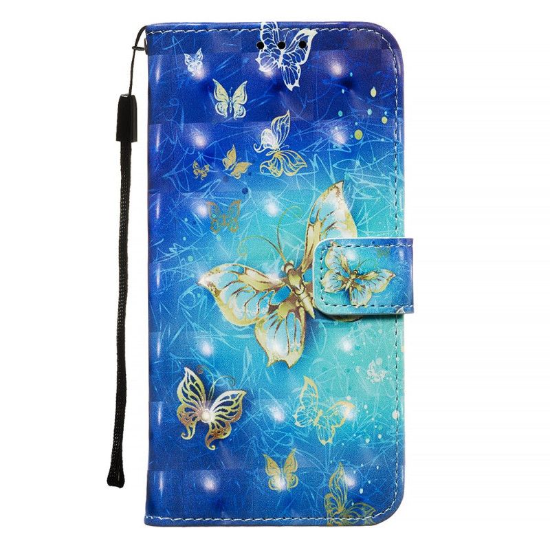 Etui Folio Samsung Galaxy S20 Złote Motyle Etui Ochronne