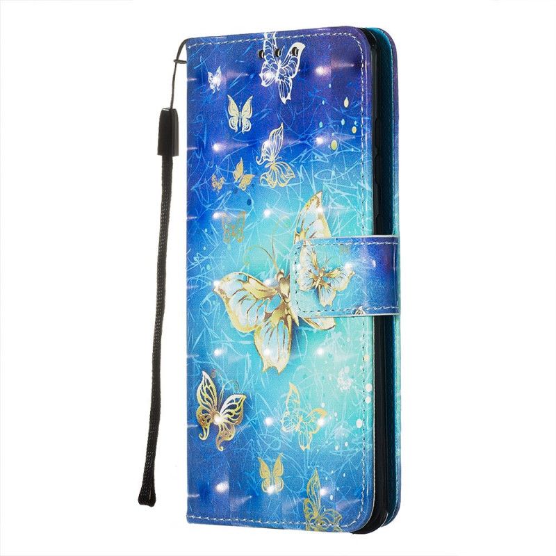 Etui Folio Samsung Galaxy S20 Złote Motyle Etui Ochronne