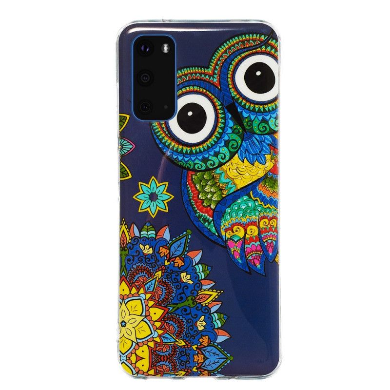 Etui Samsung Galaxy S20 Fluorescencyjna Sowa Mandala Etui Ochronne