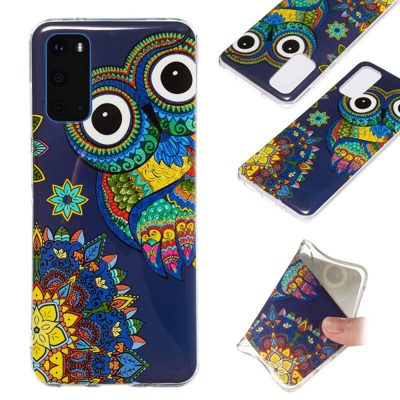 Etui Samsung Galaxy S20 Fluorescencyjna Sowa Mandala Etui Ochronne