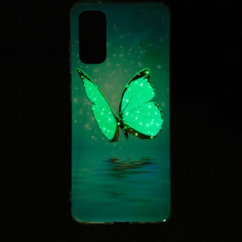 Etui Samsung Galaxy S20 Fluorescencyjny Niebieski Motyl