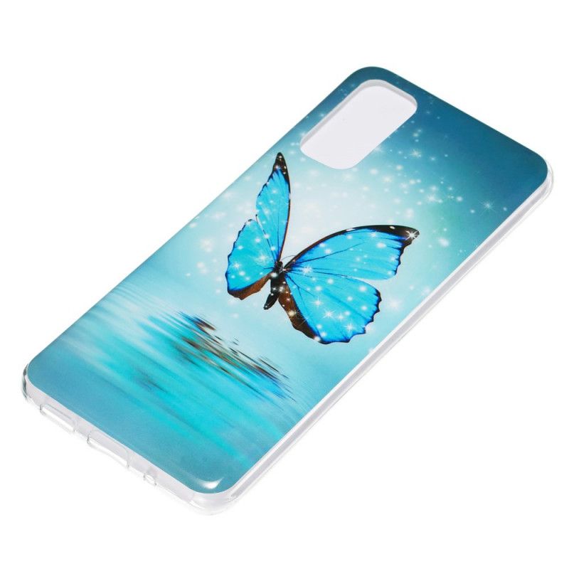 Etui Samsung Galaxy S20 Fluorescencyjny Niebieski Motyl