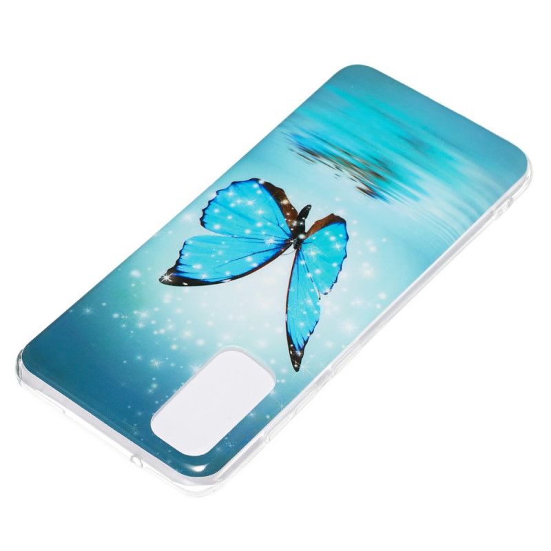 Etui Samsung Galaxy S20 Fluorescencyjny Niebieski Motyl