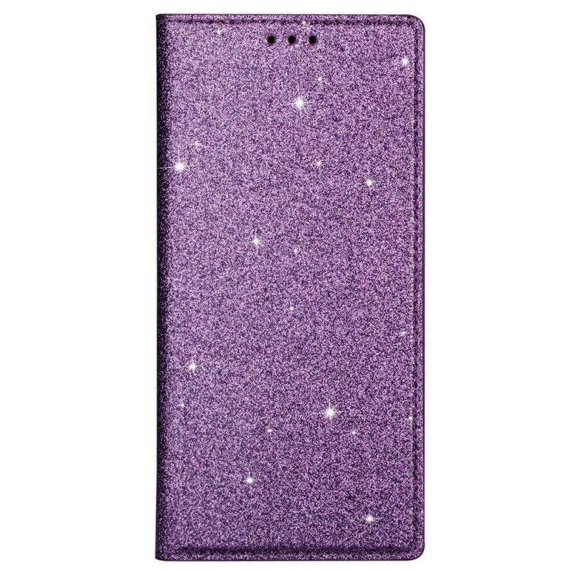 Flip Kotelot Samsung Galaxy S20 Magenta Czarny Styl Brokatu