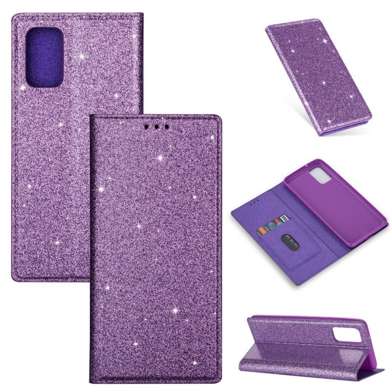 Flip Kotelot Samsung Galaxy S20 Magenta Czarny Styl Brokatu