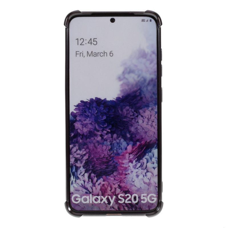 Futerały Samsung Galaxy S20 Srebrny Czarny Przezroczyste Krawędzie W Kolorze Goospery