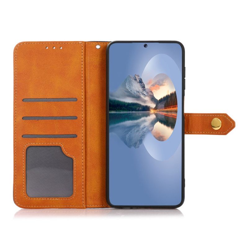 Etui Folio Do Huawei Nova 9 Pro / Honor 50 Pro Dwukolorowe Złote Zapięcie Khazneh