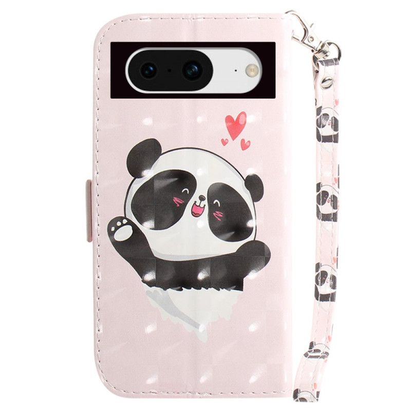 Etui Folio Do Google Pixel 8 Miłość Panda Z Paskiem