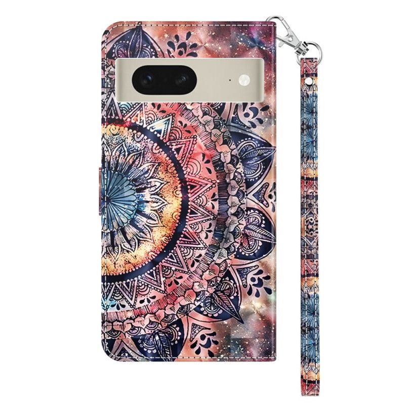 Etui Folio Google Pixel 8 Kolorowa Mandala Z Paskiem Etui Ochronne