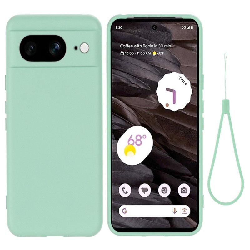 Etui Google Pixel 8 Płynny Silikon Z Paskiem Etui Ochronne