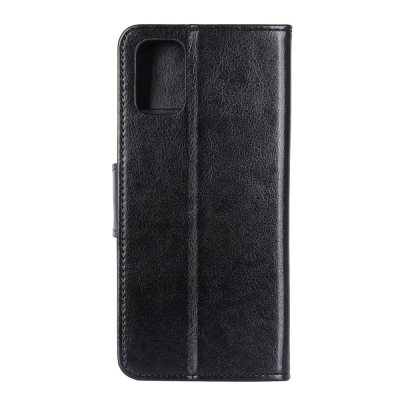 Etui Folio Samsung Galaxy A02s Czerwony Czarny Efekt Błyszczącej Skóry