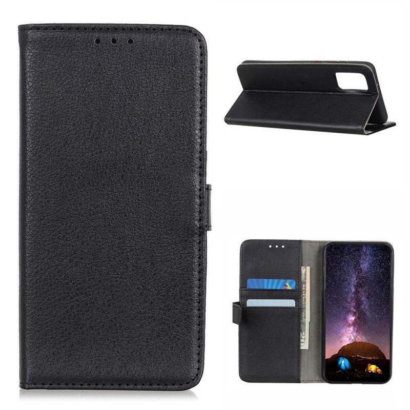 Etui Folio Samsung Galaxy A02s Czerwony Czarny Liczi Tradycyjnie Etui Ochronne