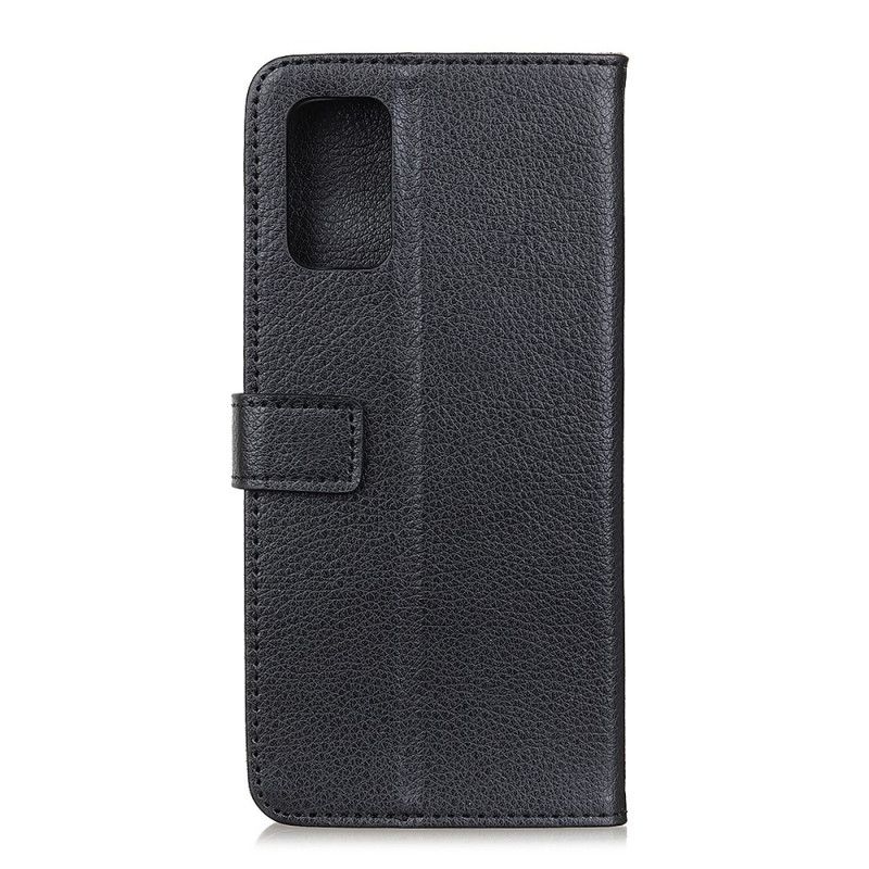 Etui Folio Samsung Galaxy A02s Czerwony Czarny Liczi Tradycyjnie Etui Ochronne