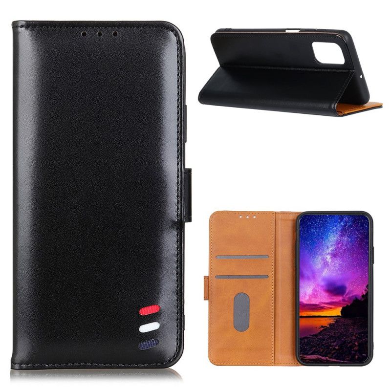 Etui Folio Samsung Galaxy A02s Czerwony Czarny Trójkolorowy Efekt Skóry Etui Ochronne