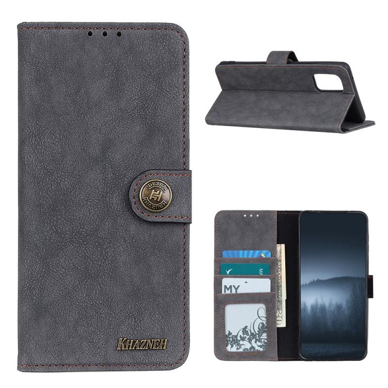 Etui Folio Samsung Galaxy A02s Żółty Czarny Dwoina Ze Sztucznej Skóry Khazneh W Stylu Retro Etui Ochronne